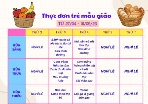 MẪU GIÁO TUẦN 1 THÁNG 5